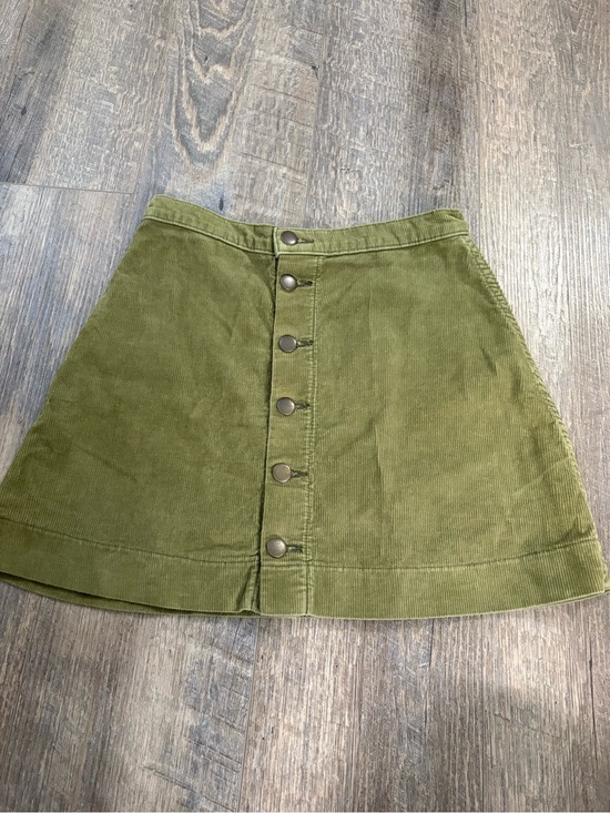 American Apparel Dresses & Skirts - American Apparel Olive Green Corduroy Button-Front A-Line Skirt